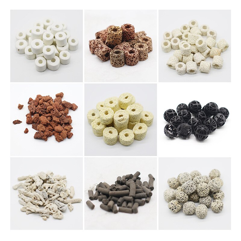 500G 12-In-1 Fish Tank Filter Materiaal Keramische Activated Carbon Biochemische Bal Medium Aquarium Accessoires met Netto Zak