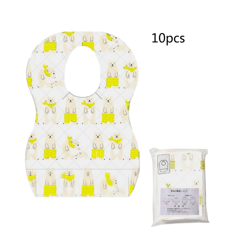 10 Stuks Wegwerp Baby Slabbetjes Verstelbare Spenen Slabbetjes Voor Reizen Leuke Baby Kleding Protector Voor Baby Jongens En Meisjes