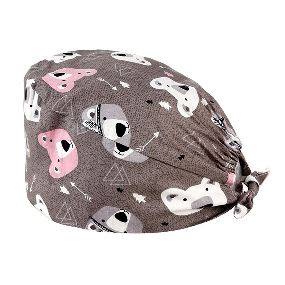 Cartoon dierenpatroon print unisex mat pet laboratorium dierenwinkel werkende verpleegster hoed ziekenhuis dokter operatie pet: 12054
