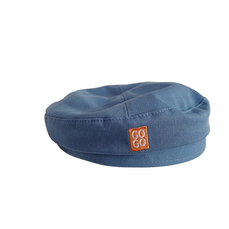 Béret pour enfants de 2 à 6 ans, chapeau de bébé avec lettres brodées, coréenne de printemps, couleur bonbon, accessoires pour enfants,: Blue