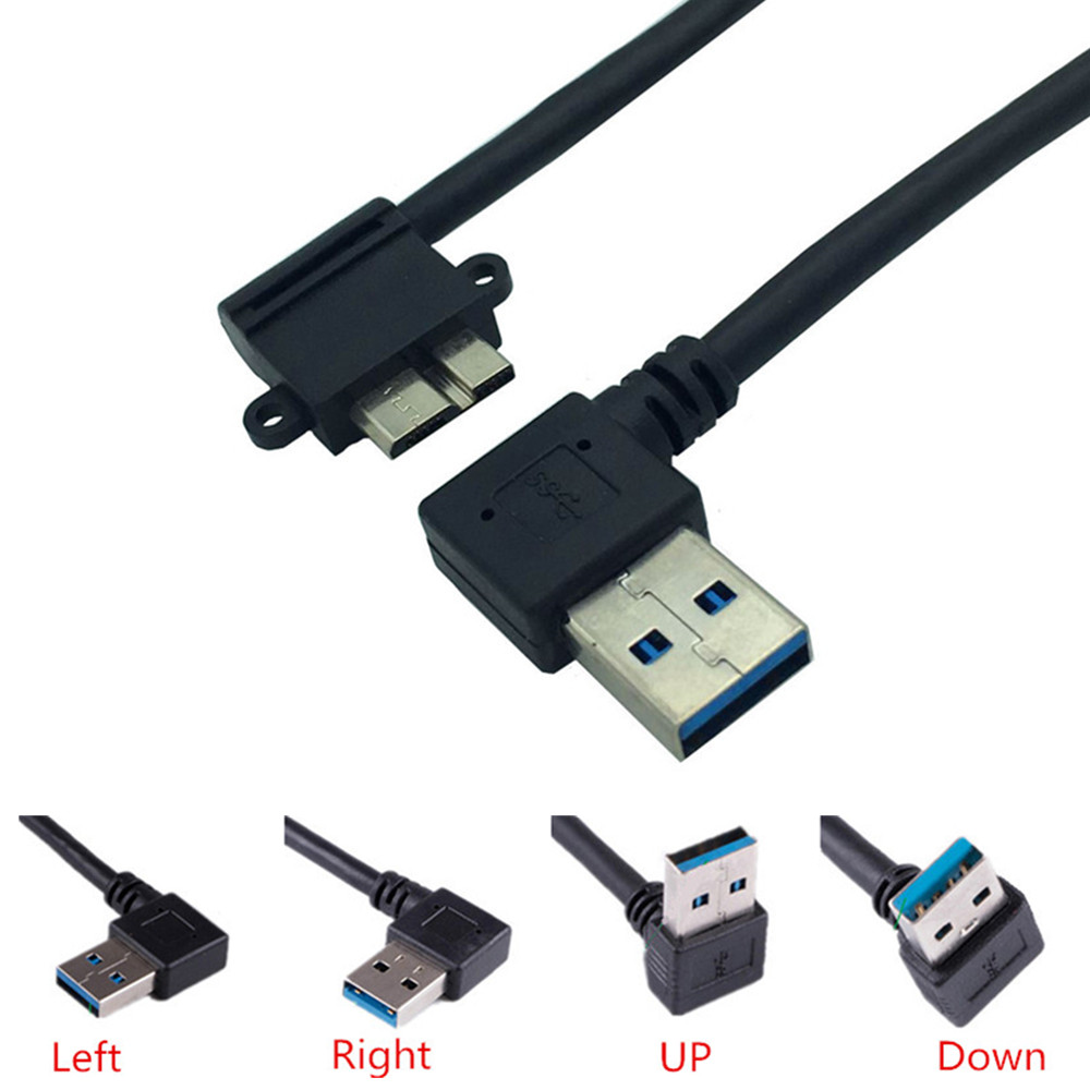 Usb 3.0 a 90 grader op vinkel han til micro b han 10 ben 90 grader venstre vinkel kort data- og ladekabel