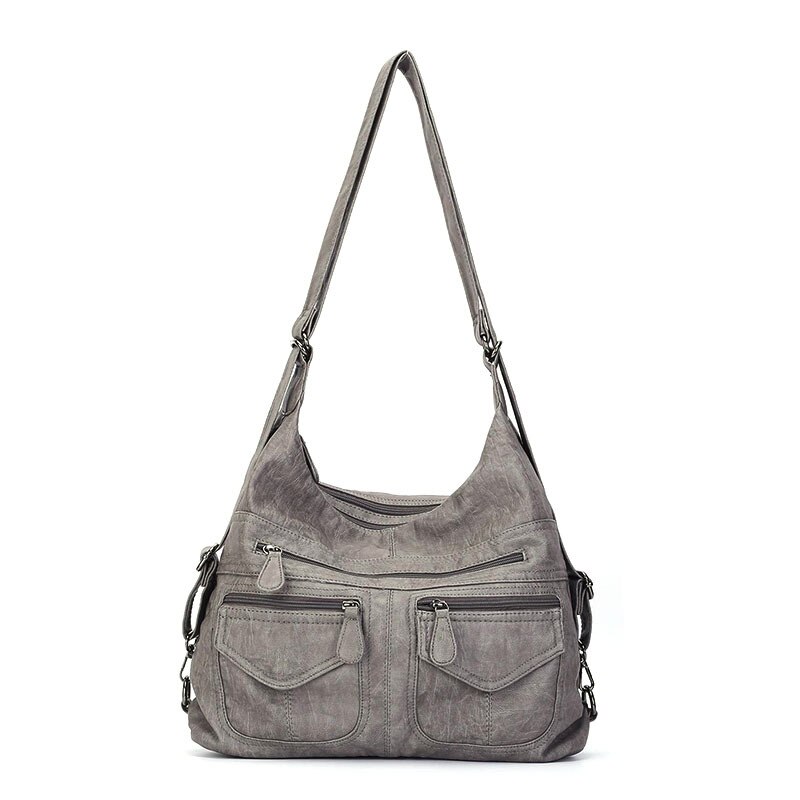 Angelkiss borse da donna borse a tracolla di moda acquirente in PU morbido borsa a tracolla piccola borsa a tracolla per donna borsa per telefono di grande capacità: grigio