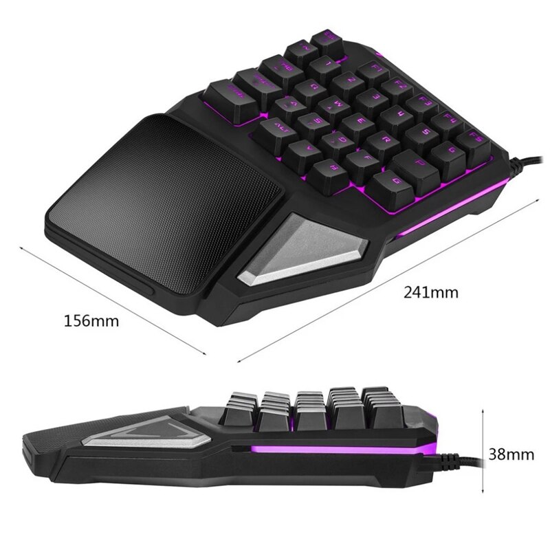 Delux T9 Pro – clavier de jeu ergonomique avec touches programmables, une main, pour PUBG gun, PC portable