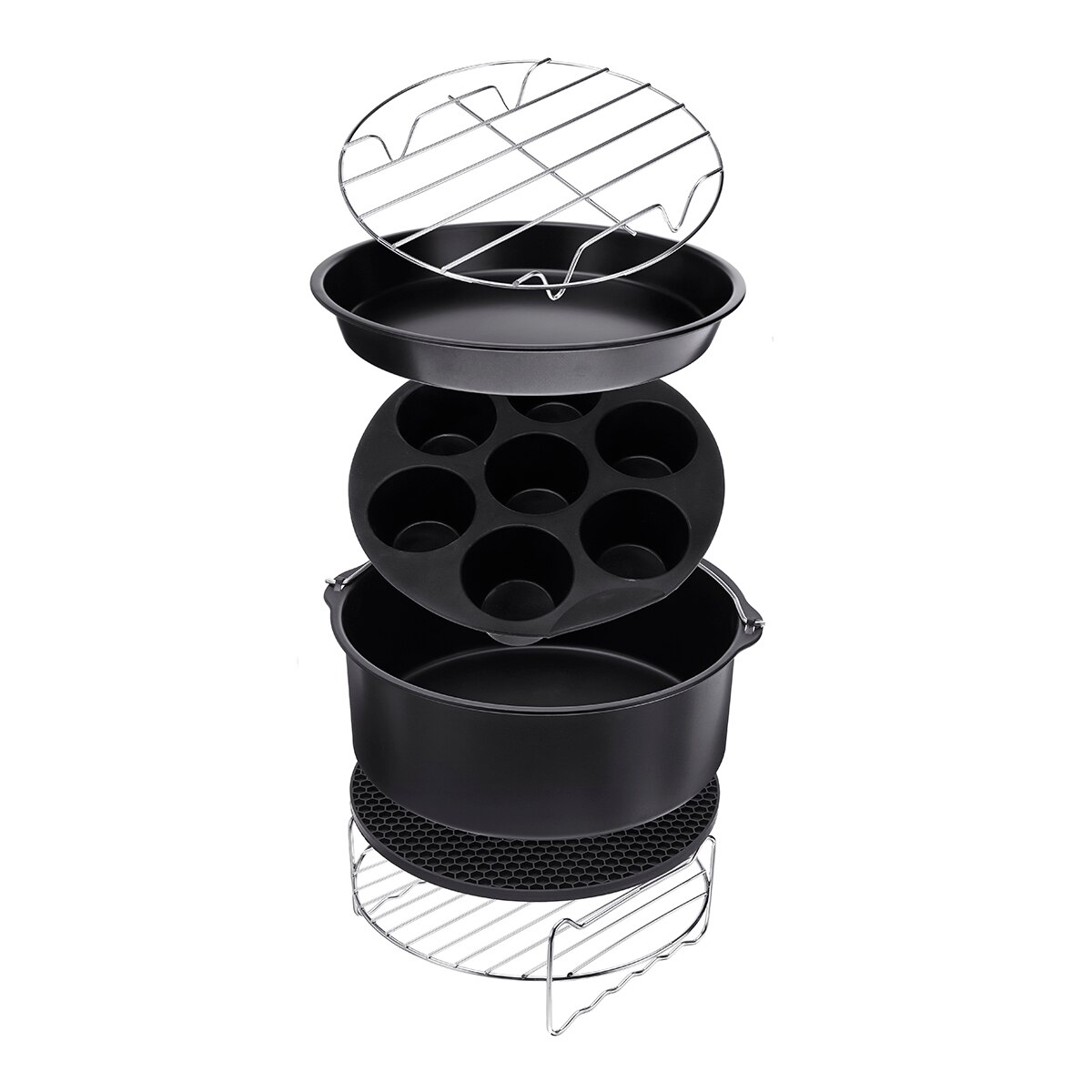 13/12/11/10/8x accesorios para freidora de aire 9 pulgadas apto para freidora de aire 5,2-6.8QT cesta para hornear Pizza plato Grill olla utensilios de cocina
