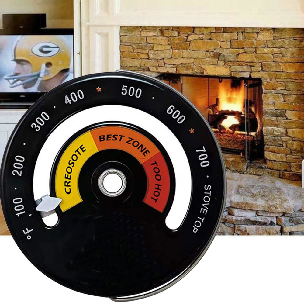 1 Uds. Termómetro de chimenea para estufa, medidor de temperatura para quemador de leña, quemador de leña para barbacoa, accesorio de mejora para el hogar