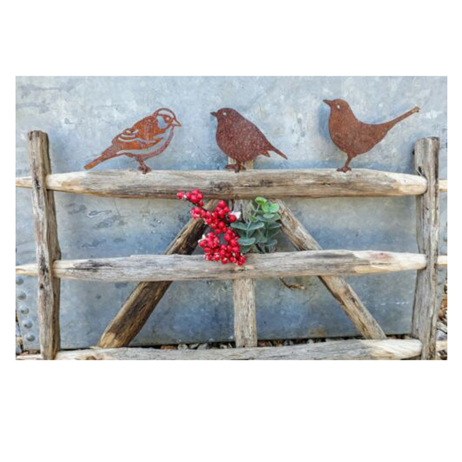 Garden Iron Bird Decoration Metal garden birds Sparrow Robin Blackbird Blue tit Garden Decor Garden Ornaments