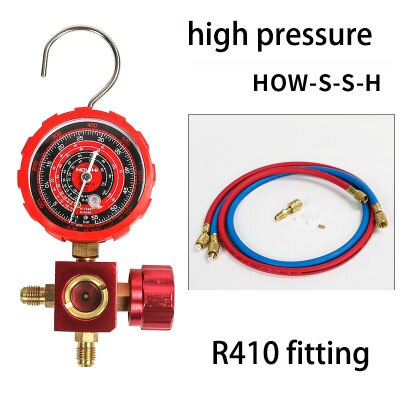 Air conditioning refrigerant filling tube cold medium Freon R22 R134A R410 Refrigerant charging hose Pressure Gauge: 2