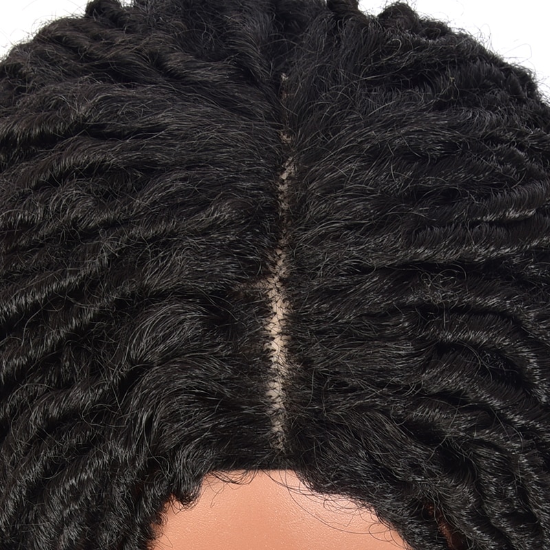 Synthetic Dreadlocs Wig For Black Women 12 Inch Goddess Faux Locs Wig Heat Resistant Fiber Crochet Braids Hair Wig
