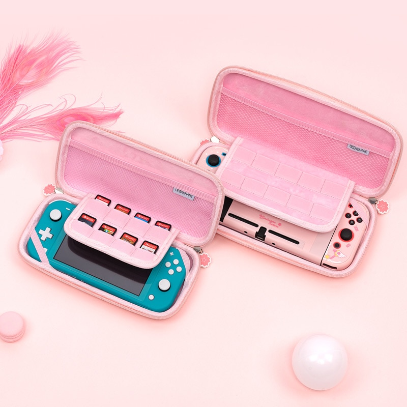 Sacchetto di immagazzinaggio per Nintendo interruttore Rosa Sakura Portatile Custodia Impermeabile Duro Borsette NS Lite Coperchio Della Scatola per Nintendo Interruttore Accessorie