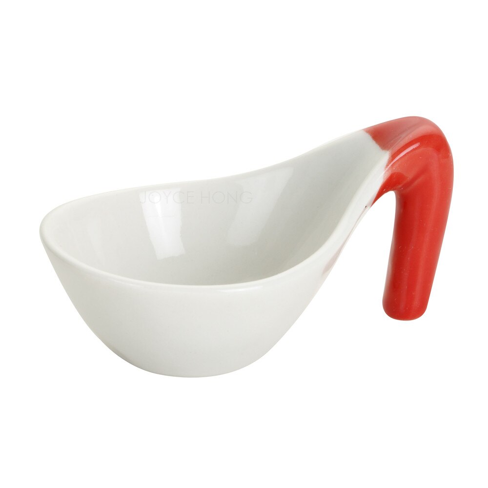 2 stk/lot keramiske krydder dip sauser fat med håndtak snack boller tallerken forrett serveringsbrett dip bolle med håndtak