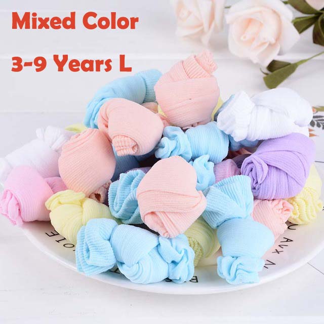 10 Paren/pak Snoep Kleur Babysokjes Dunne Zomer Sokken Kinderen Baby Jongens Meisjes Bebe Meias 0-3-9 jaar: 3 to 9 L Mixed Color