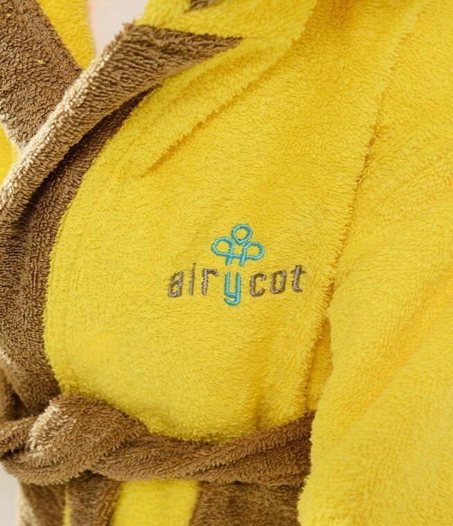 winter Spring Yellow Lion Dressing Gown Bathrobe Hooded-Eared Cotton 3 - 4 - 5 Years Old