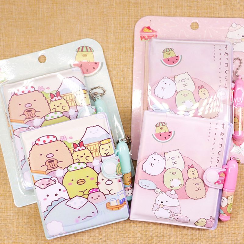 Cute Cartoon Notebook with Ballpoint Pen Journal Diary Planner Notepad School Supplies Stationery