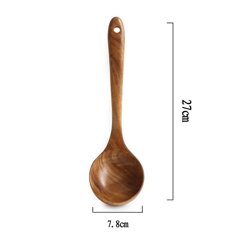 Spatule de cuisine thaïlandaise en teck pour la cuisson ustensiles de cuisine cuillère à riz grande cuillère à soupe ustensiles de cuisine fournitures: 3