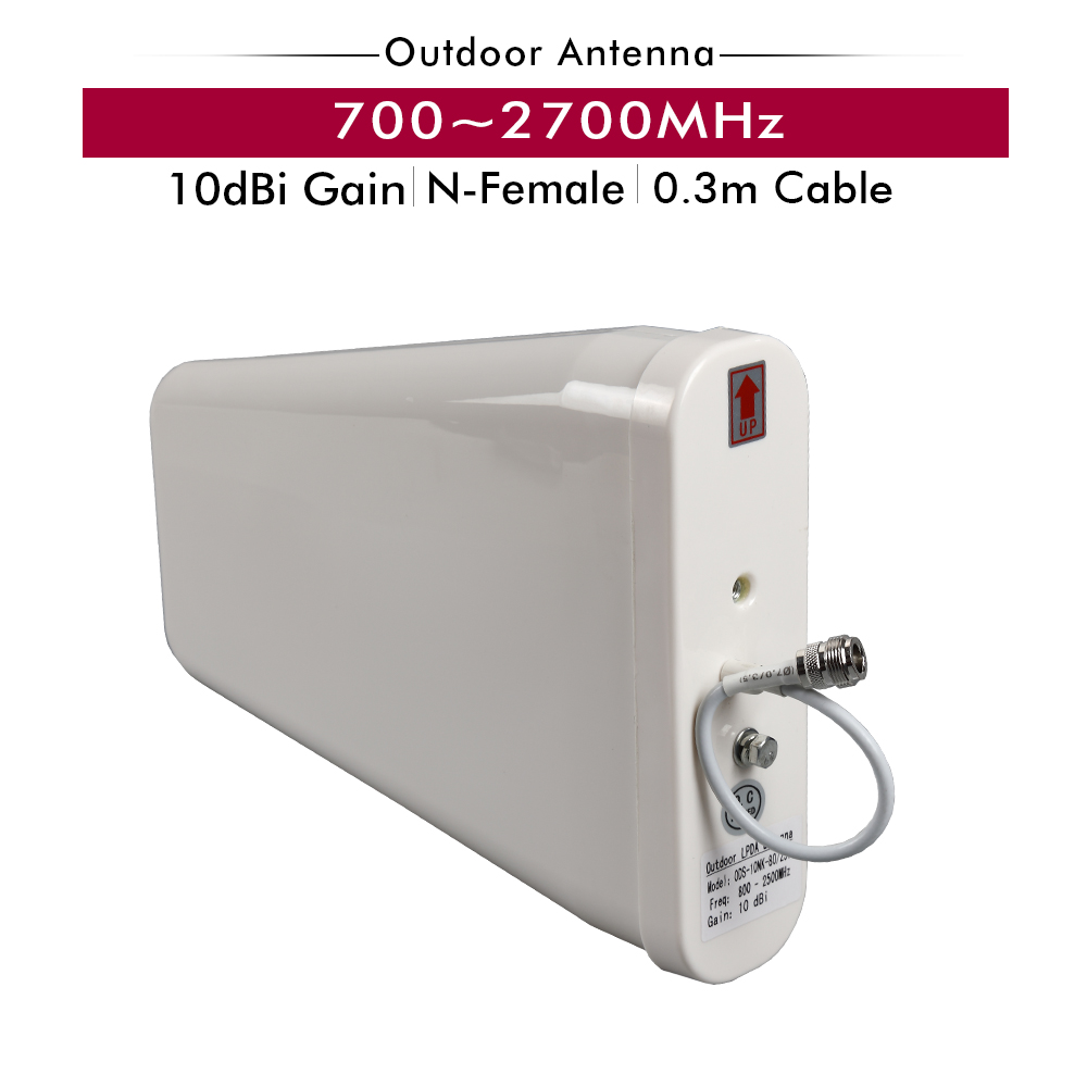 Antena lpda externa n-fêmea, 700 ~ 2700mhz, 0.3m, 10dbi, ganho, antena externa para 2g, 3g, 4g, repetidor de sinal móvel, impulsionador celular