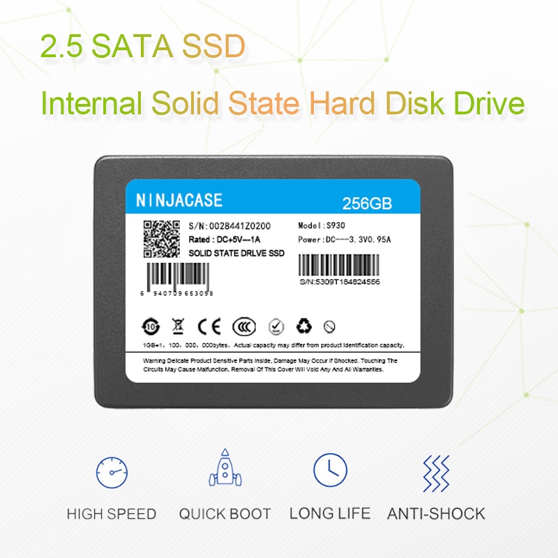 SSD dahili katı hal sabit disk sürücüsü HDD 16GB 32GB 64GB 128GB 256GB 512GB 1TB 2TB 2.5 inç SATA 3