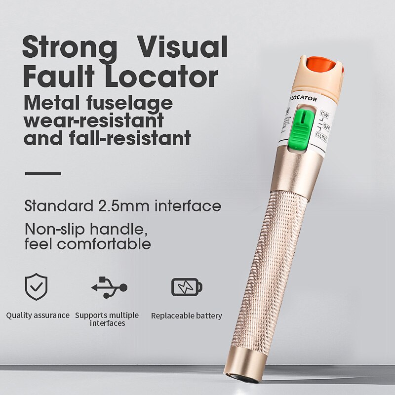 Golden 5km/10km/20km/30km Red light source fiber tester pen visual fault locator compliant st fc sc Connector