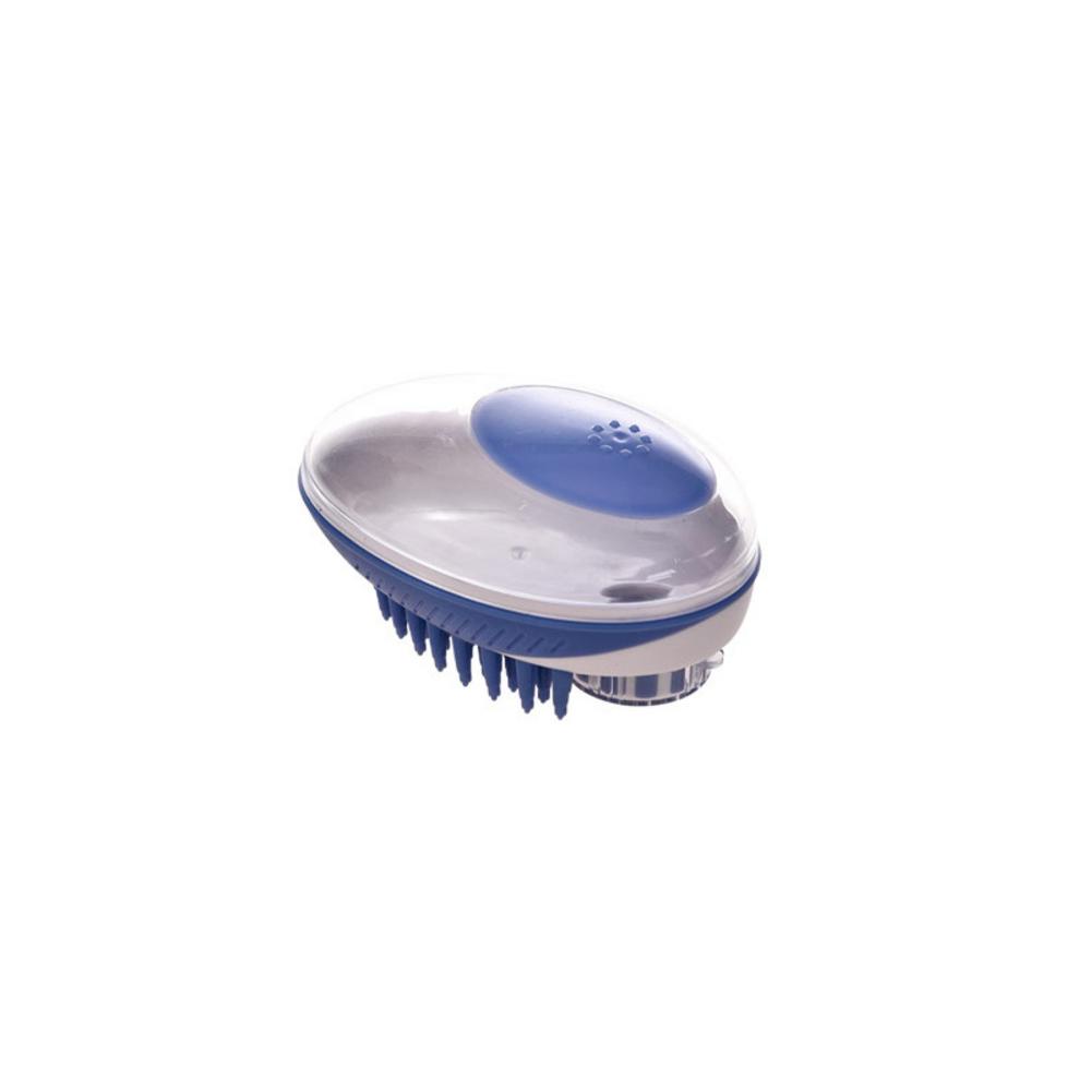 Cepillo para baño de perro, peine de silicona para mascotas, champú para SPA, cepillo de masaje, ducha, pelo, Grooming Cmob Dog, herramienta de limpieza, cepillos eliminación de pelo: Azul