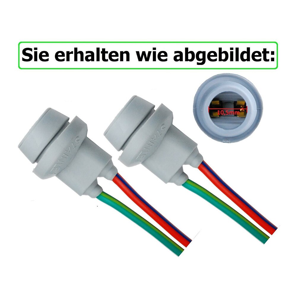 2x T10 Base de vidrio de goma para luz de estacionamiento Base de enchufe W3W bombilla Flexible con ranuras a estrenar y de