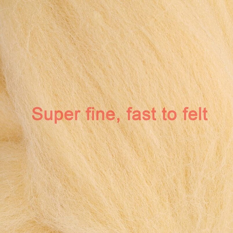 Blended Wool 100g Merino Mixed Felt Wool Roving for Needle Felting Kit Hand Needle Felting Wool for Dry Wet Felting (NO.03)