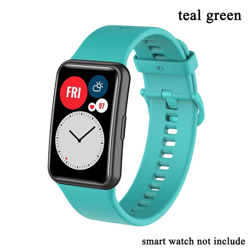 Pulseira de substituição para huawei relógio ajuste banda para huawei ajuste pulseira silicone TIA-B09 acessórios relógio inteligente cinto loop: teal green