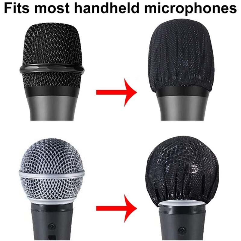 120pcs Disposable Microphone Cover Non-Woven Microphone Sanitary Windscreen Mic Covers for Most Handheld Microphone