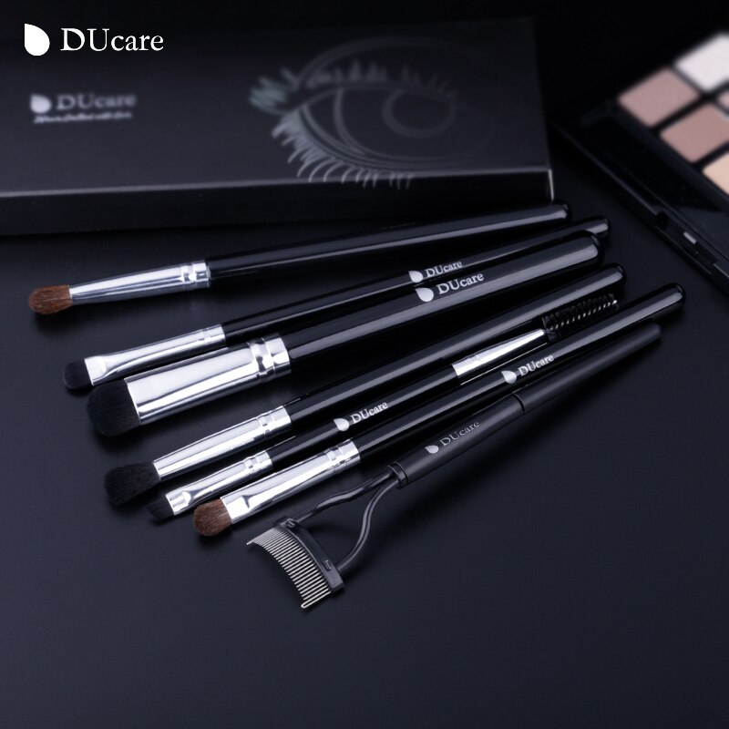 DUcare 7 PCS Up Kwasten Oogschaduw Borstel Set Opvouwbare Wimper Kam Wenkbrauw Cosmetica Gereedschap Kit