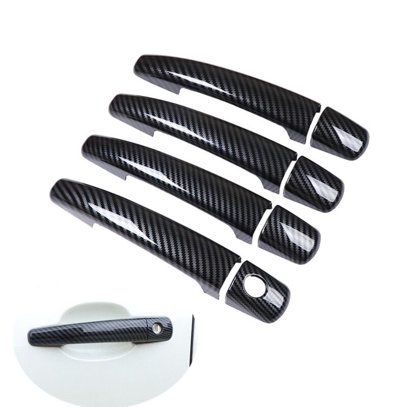 Para Peugeot 308 sw cc RCZ 2007 cromo fibra de carbono manija cubierta TRIM accesorios de estilo de coche