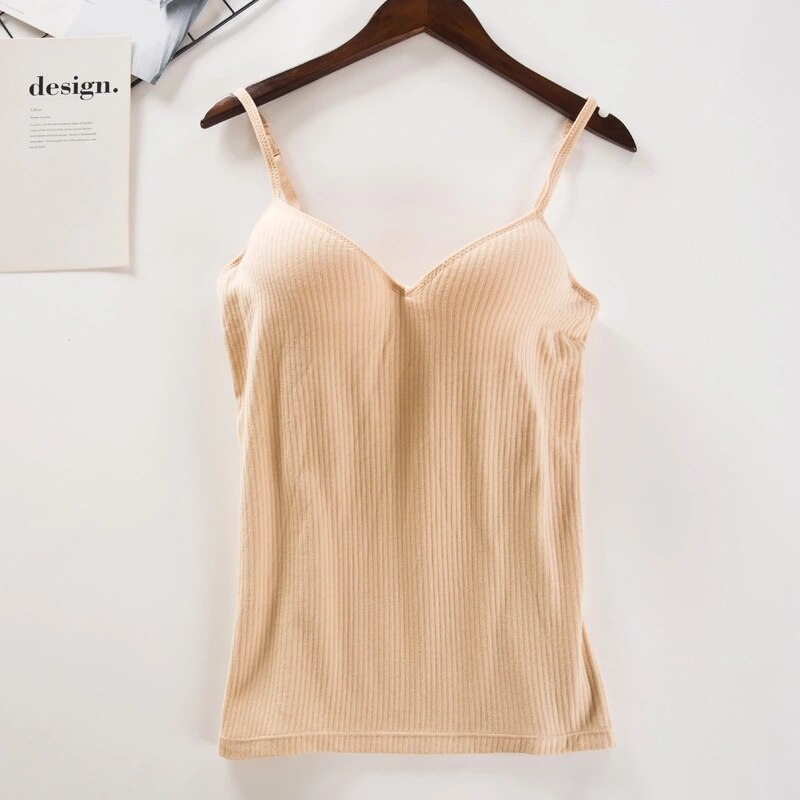 Women Padded Bras Vest Adjustable Strap Camis Vest Ladies Tank Tops
