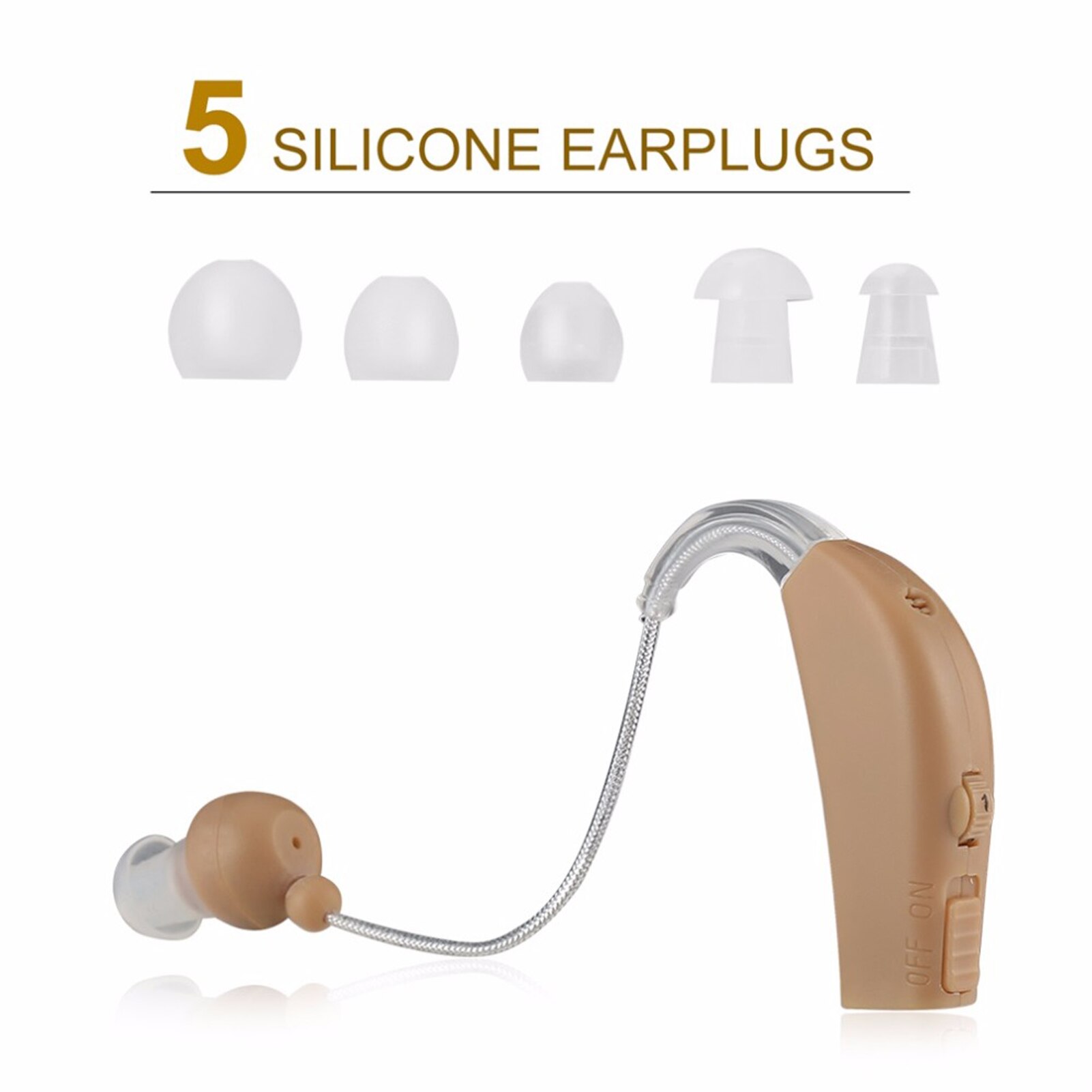 Hearing Aid Ear for Deafness Sound Amplifier Adjustable Hearing Aids Portable Sound Amplifier for the Elderly &amp; Recharging Base