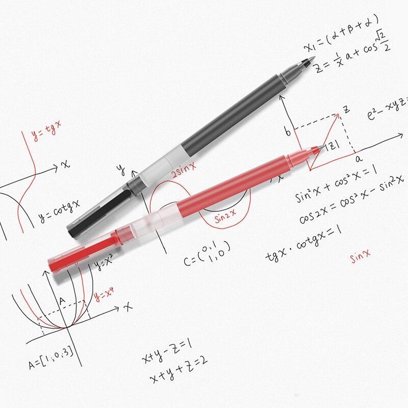 Xiaomi super holdbar skrivetegn pen 0.5mm gel pen underskrivning penne glat schweiz refill rød sort blæk pen kuglepen