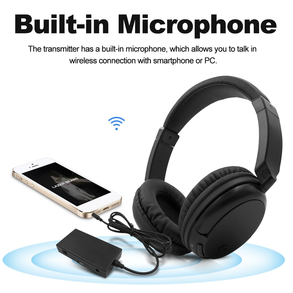 FM Wireless Headphones Over-Ear Music Earphones AUX Transmitter 3.5mm Wired Headset w/ Mic FM Radio for TV PC Phones MP3 Player