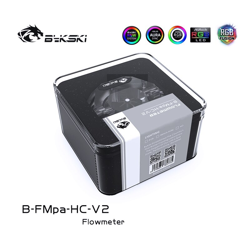 Bykski Hexagon Water Flow Meter, Flowing Monitoring For Computer Water Cooling, RGB/ARGB SYNC, B-FMpa-HC-V2