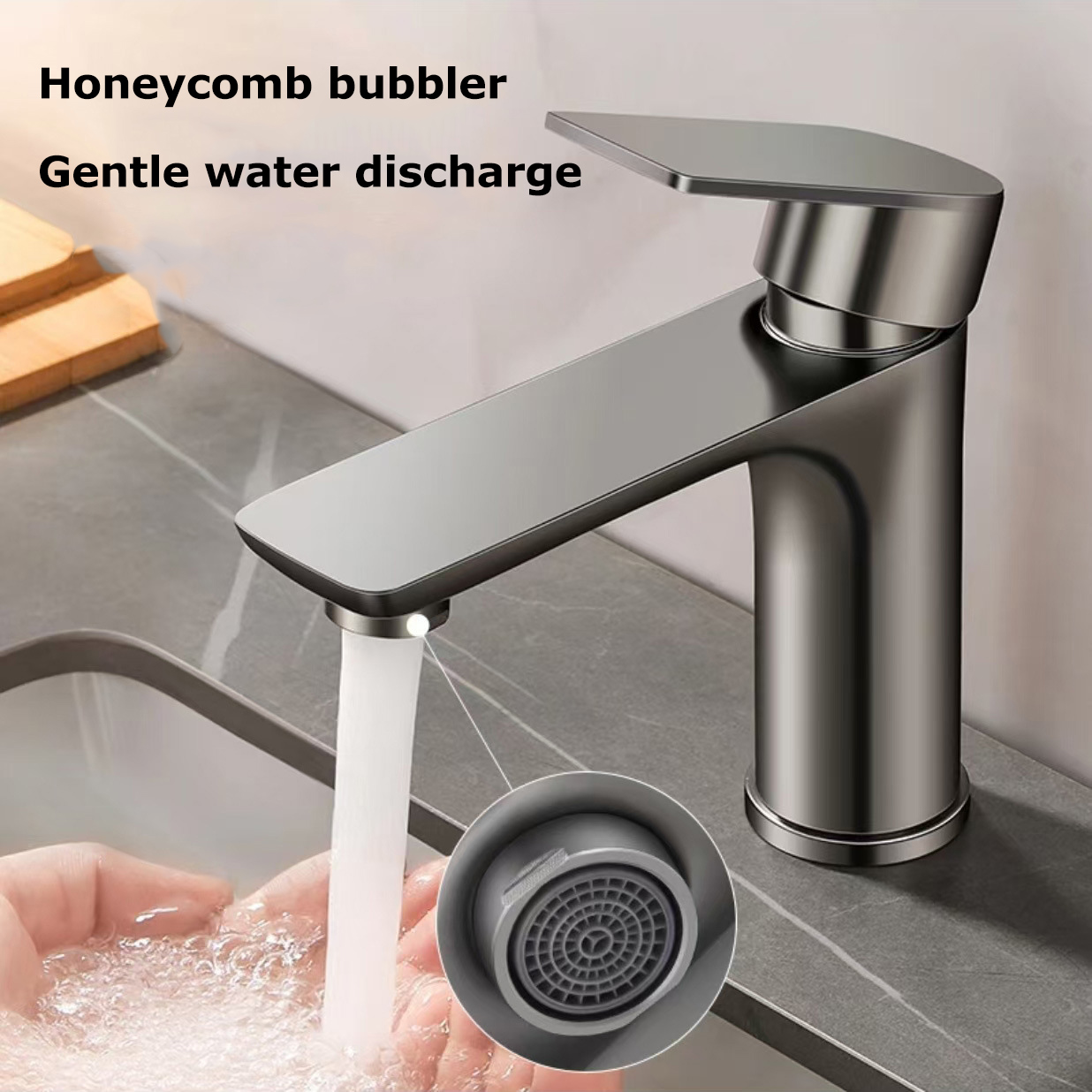 Roestvrijstalen kraan Huishoudelijk warm en koud water Dubbele bediening Wastafelkraan Keuken Badkamer Wastafel Universeel