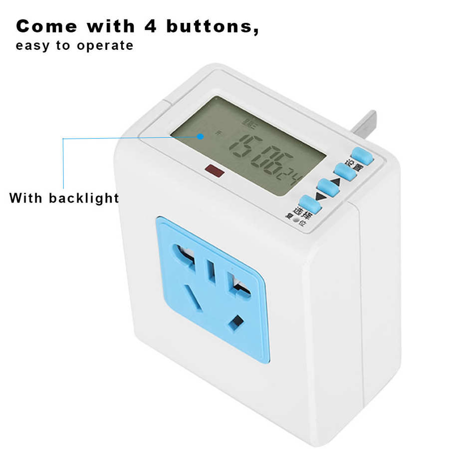 Aquarium DIY CO2 Generator System Kit DIY CO2 Generator Digital Fish Tank Timer Socket Clock with Backlight Automatic Time