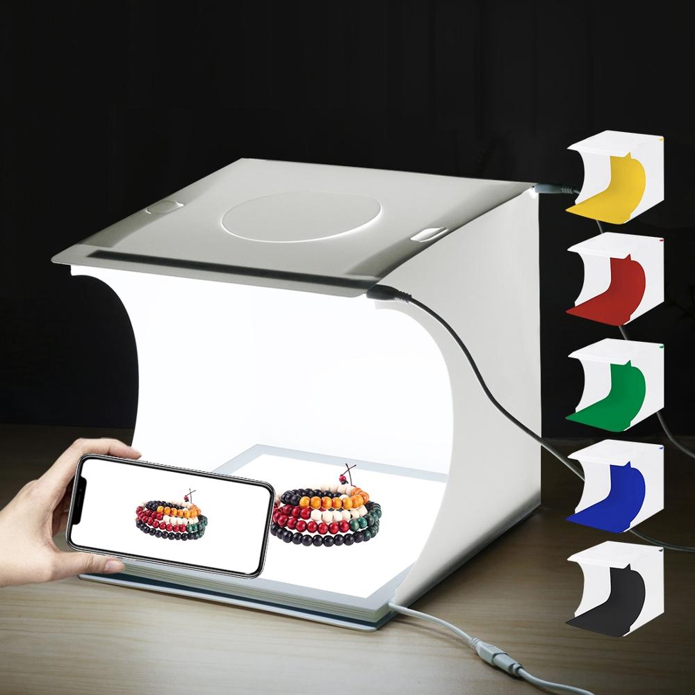 Mini led-valokuvaus varjoton valolamppu paneeli pad studio ammunta teltta laatikko setti pienten esineiden kuvaus 20cm x 20cm aluetta