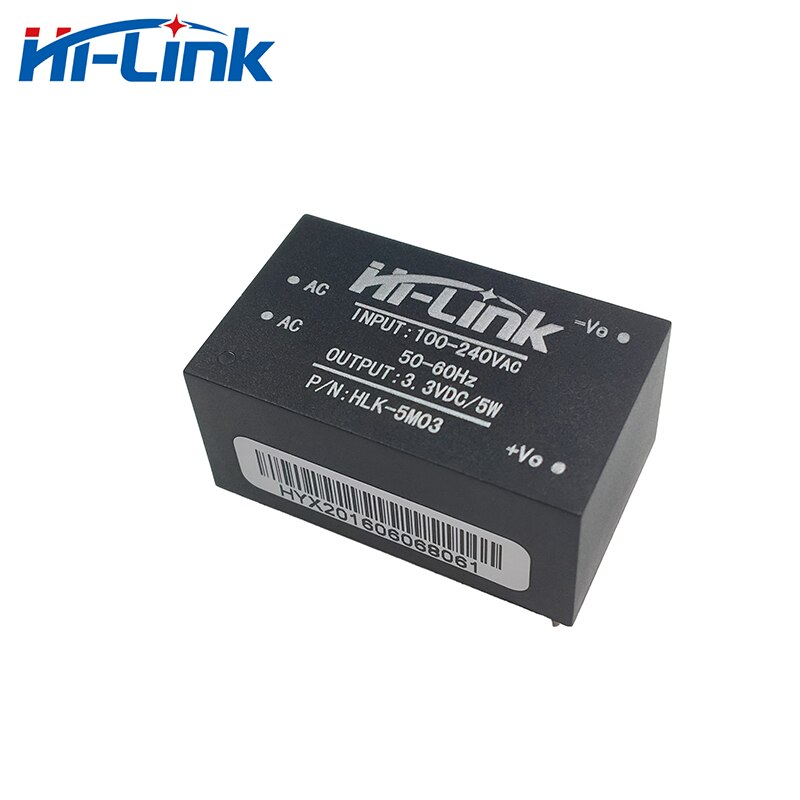 2 pcs/lot HLK-5M03 220V to 3.3V 5W ultra compact power module intelligent household switching AC DC transformer