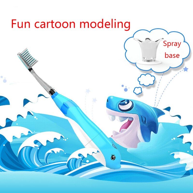 Cepillo Dental ultrasónico para niños cepillo eléctrico impermeable Musical forma de delfín de luz LED 2 minutos recordar cuidado Dental para 3-12 años