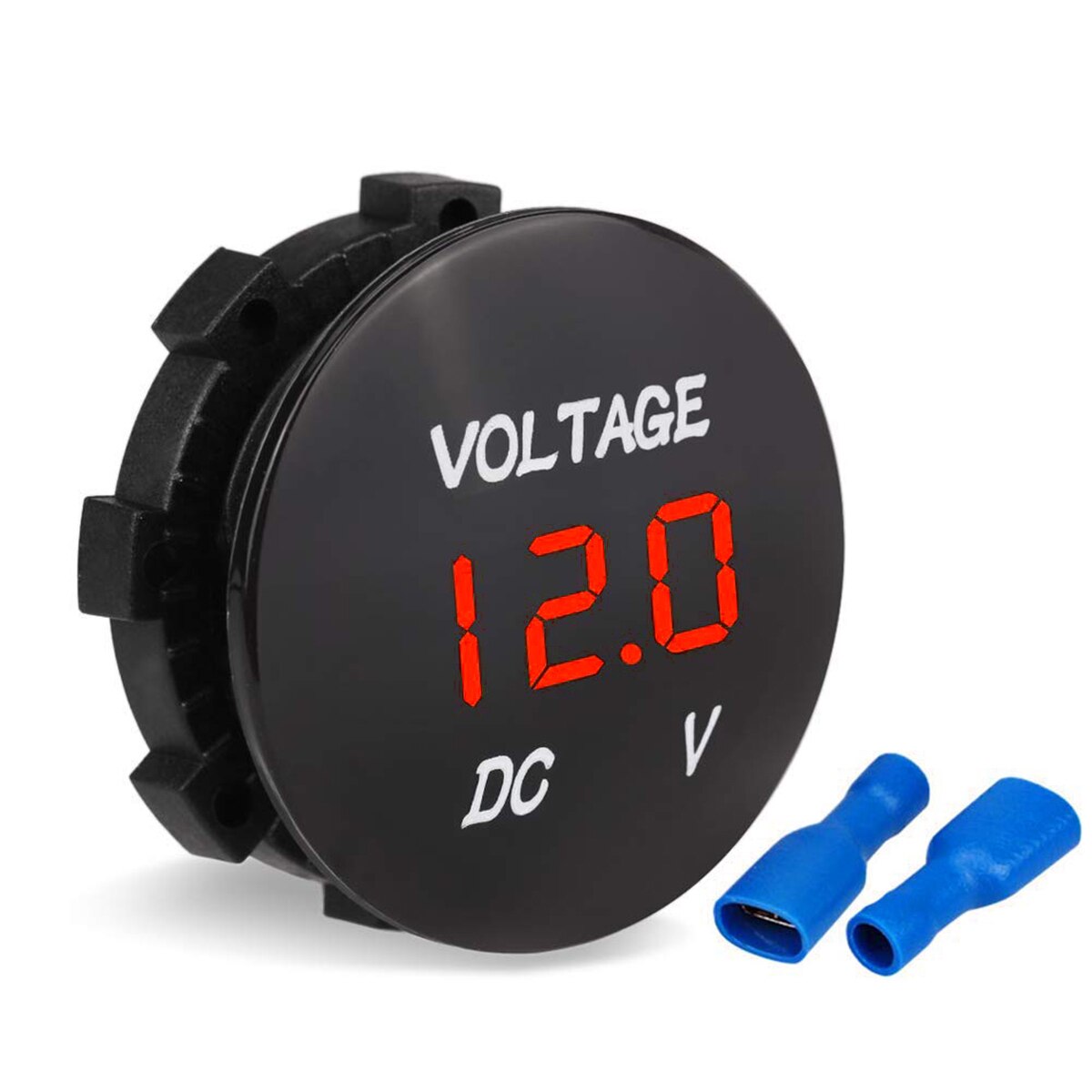 Voltímetro Digital LED de 12 V-24 V 3 dígitos voltímetro de CC voltímetro para moto coche barco ATV UTV remolque, etc.: Rojo