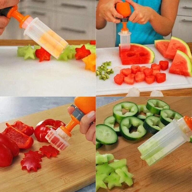 Cortador de frutas e vegetais em forma de estrela, cortador de legumes e legumes, ferramenta portátil para cozinhar, de aço inoxidável, corte de frutas, cozinha