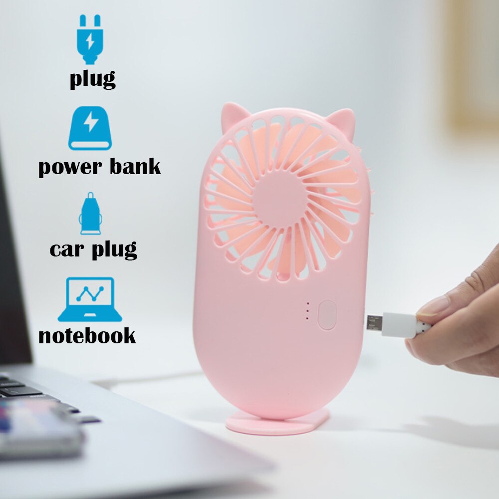 Cute Mini Portable Pocket Fan USB Charging Cool Air Hand Held Small Fans Household Electrical Appliances Desktop Electric Fan