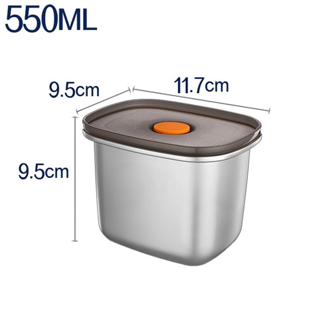 Stainless Steel Lunch Box Food Storage Box Portable Picnic Camping Outdoor Food Crisper Food Storage Container: 550ML