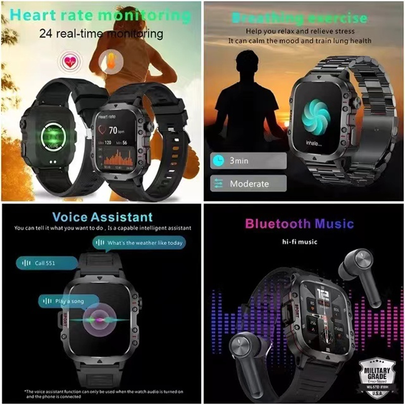 Montre intelligente de sport étanche pour homme, appel Bluetooth, voix AI, Android, Xiaomi, IOS, extérieur, écran 2024 ", 3AT, 2.01