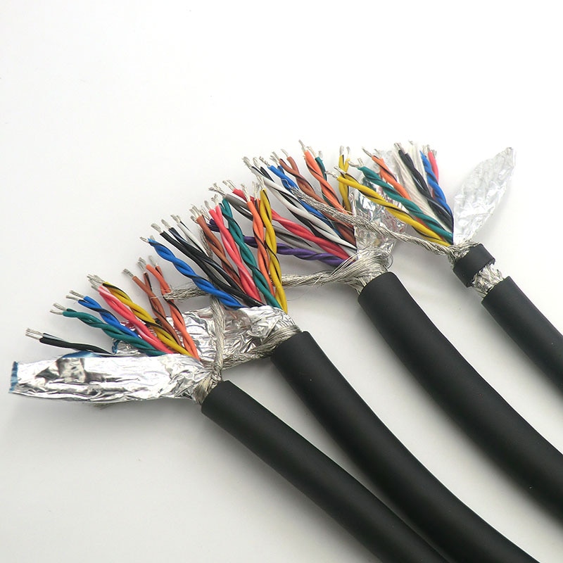 Flexibel partvinnad kabel skärmad tråd 4,6,8,10,12,14,16,20,26 kärna kodarkabel 485 signaldatastyrtråd förtennad koppar