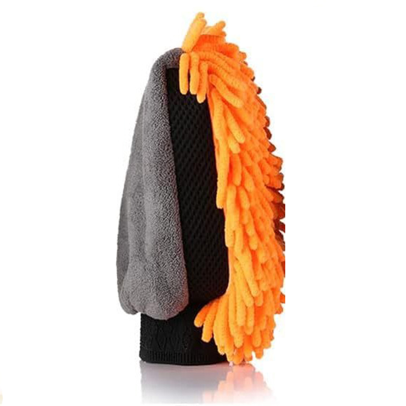 1/5pcs Car Washing Gloves Waterproof Microfiber Chenille Gloves Car Cleaning Mitt Detailing Brush Auto Care Double-faced Glove: One Size / Orange