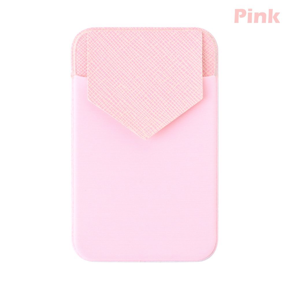 Portafoglio elastico per cellulare porta carte di credito porta carte di credito adesivo tascabile custodia universale per cellulare: A-pink