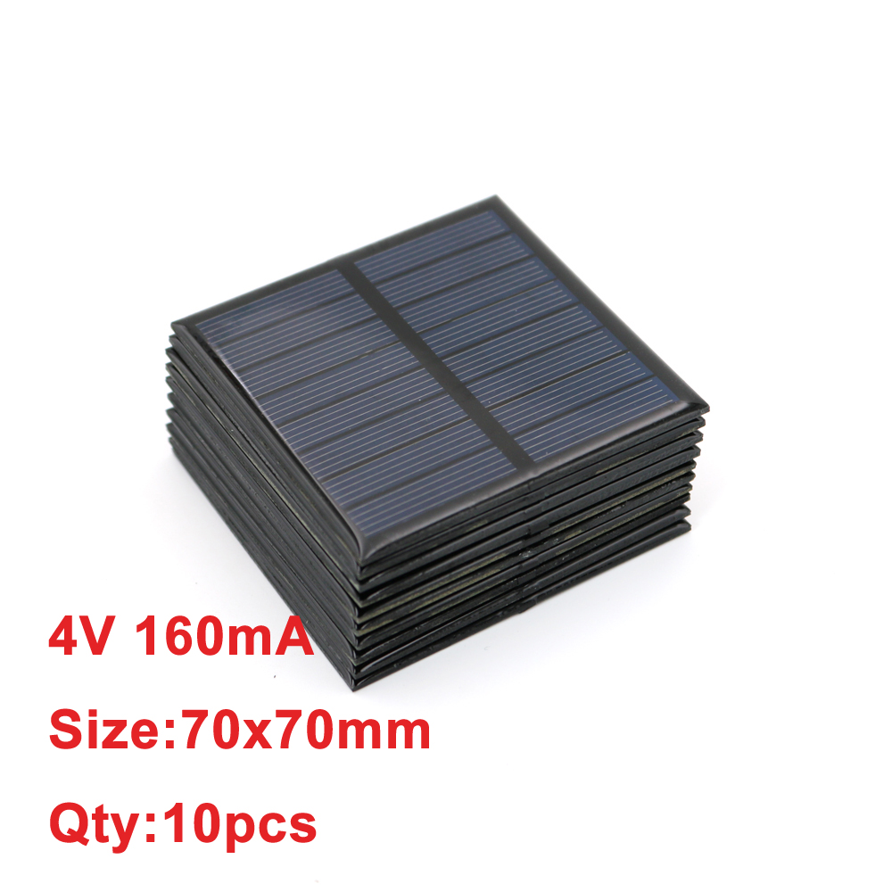 10 sztuk Poly 3 3.5 4 V VDC płyta słoneczny 60 120 150 160 250 mA 3V 3.5V 4 V DIY mini bateria słoneczna ładowarka robić telefonu komórkowego przenośny: czarny