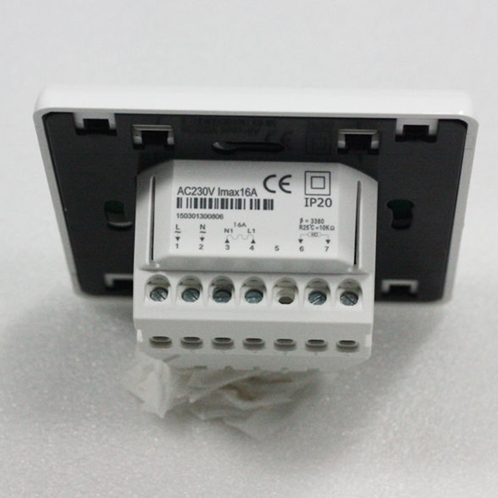 AC220V 16A Touch screen Programable Thermostat, floor heating thermostat with external NTC thermistor sensor