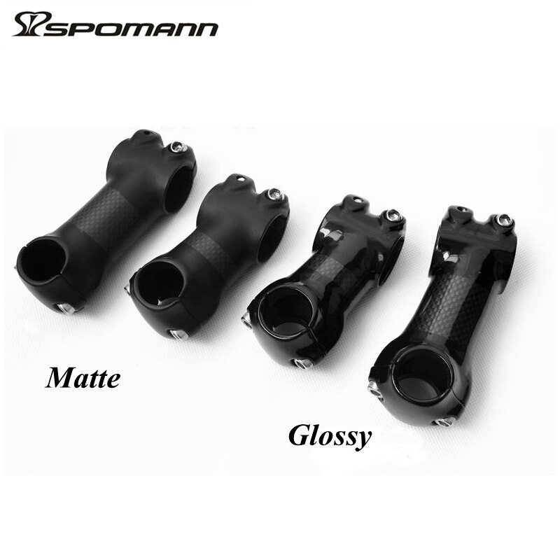 Setm Spomann BMX Bicicleta Preta 25.4*50/60/70/80mm Glossy/Matte Liga De Alumínio Embalado bicicleta da Haste de Carbono Motos partes