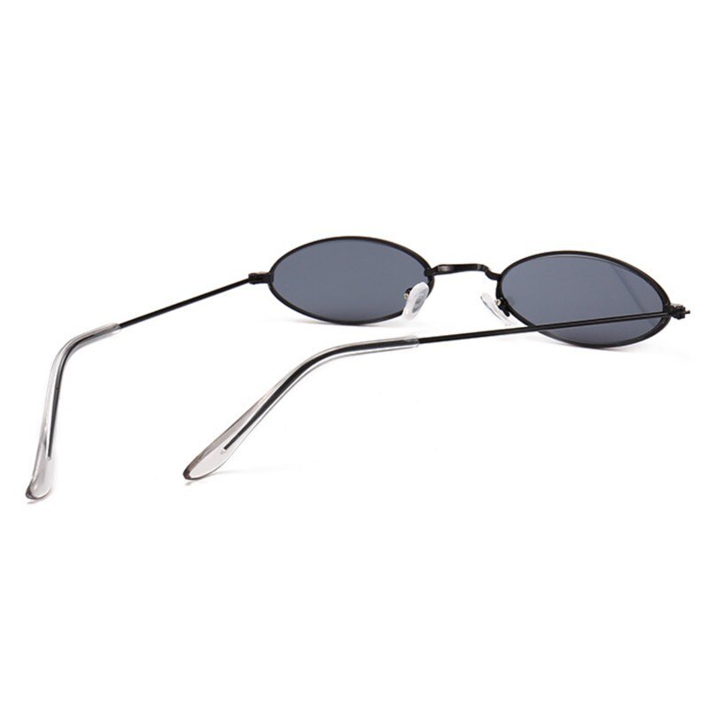 Vintage små ovale solbriller kvinder mærke metalstel klare sorte linse nuancer solbriller kvindelige briller  uv400